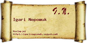 Igari Nepomuk névjegykártya